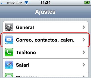 Configurar email iPhone
