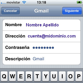 Configurar email en iPhone